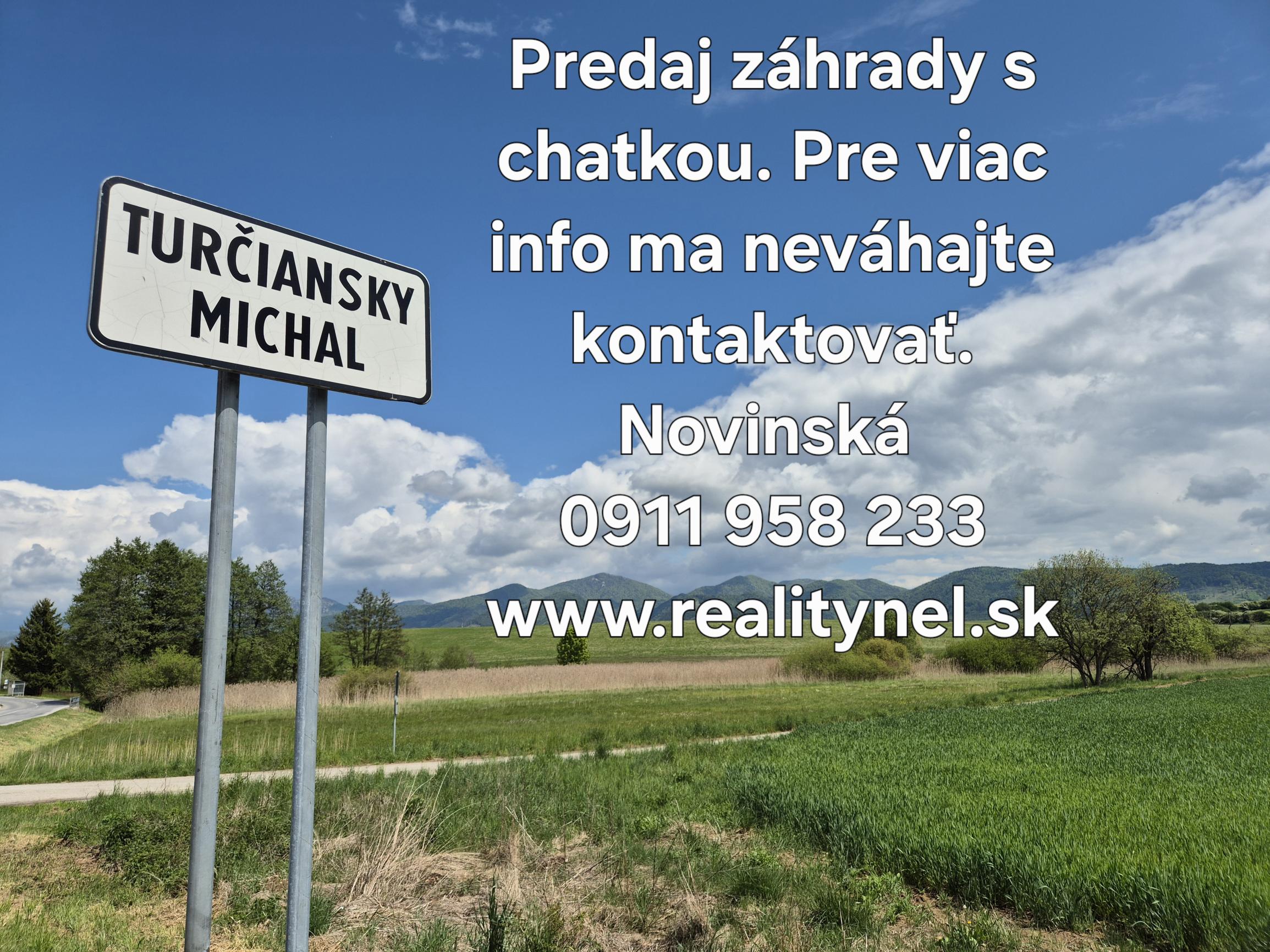 Exkluzívne na predaj záhrada s chatkou v Turčianskom Michale
